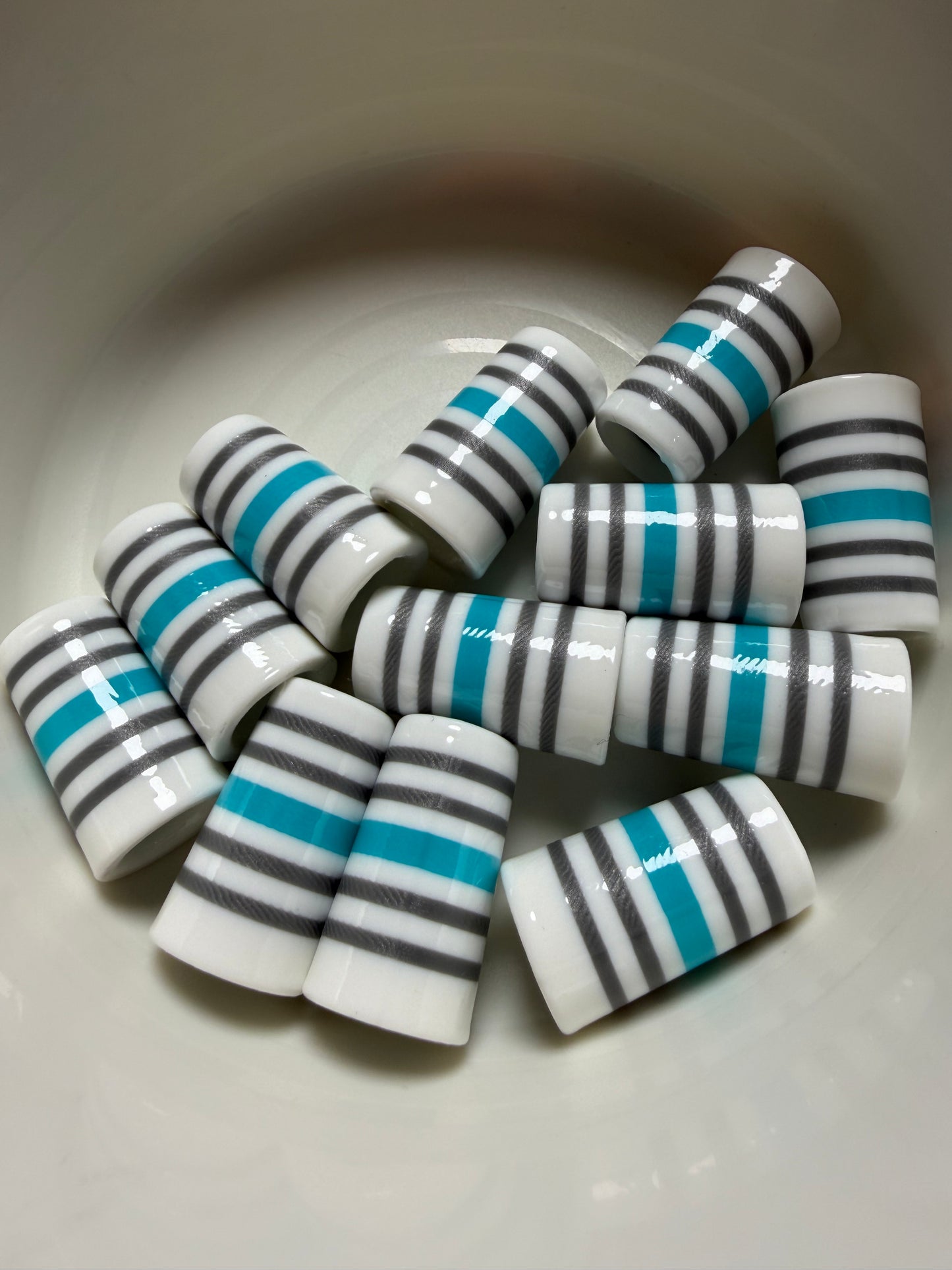 Stripe Series Cyan .355 ferrules 1 inch 10pack
