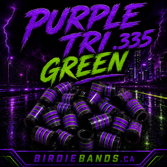 Purple Tri Green  ferrules 1 inch 3pack .335