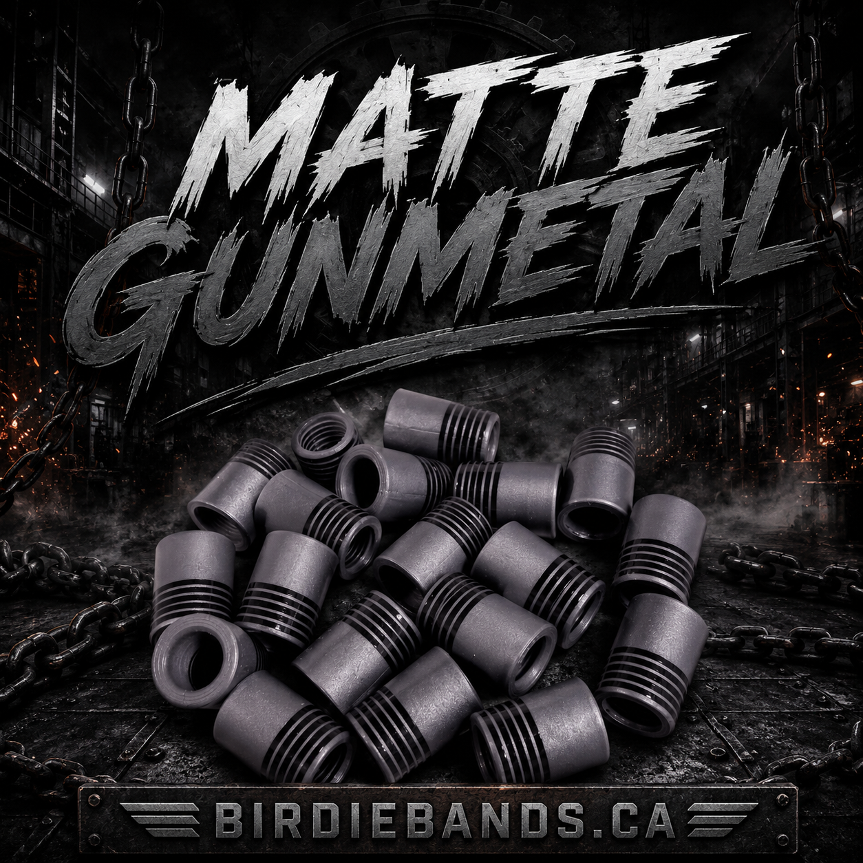 Matte Gunmetal .355 ferrules 1 inch 10pack