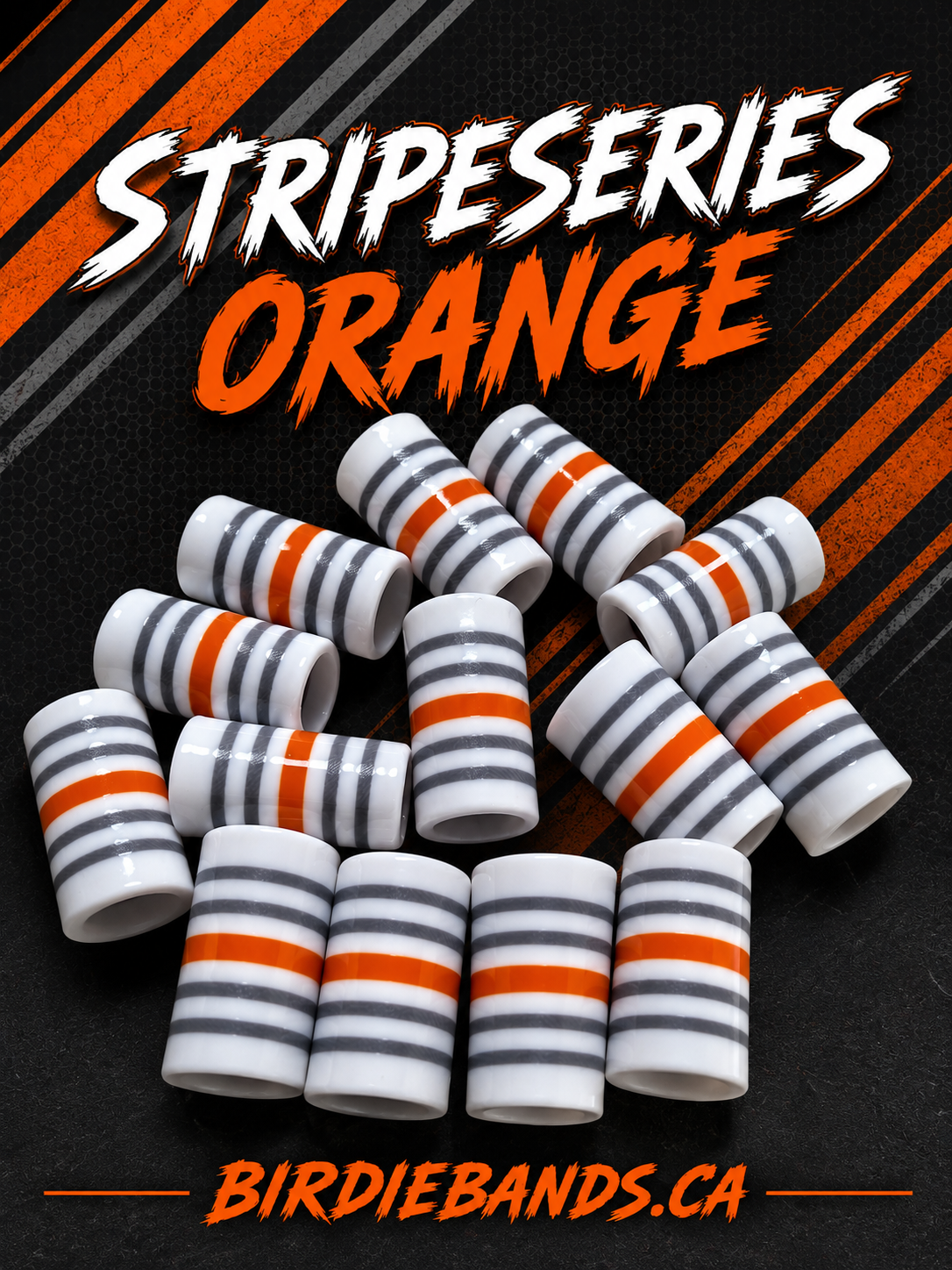 Stripe Series Orange .355 ferrules 1 inch 10pack